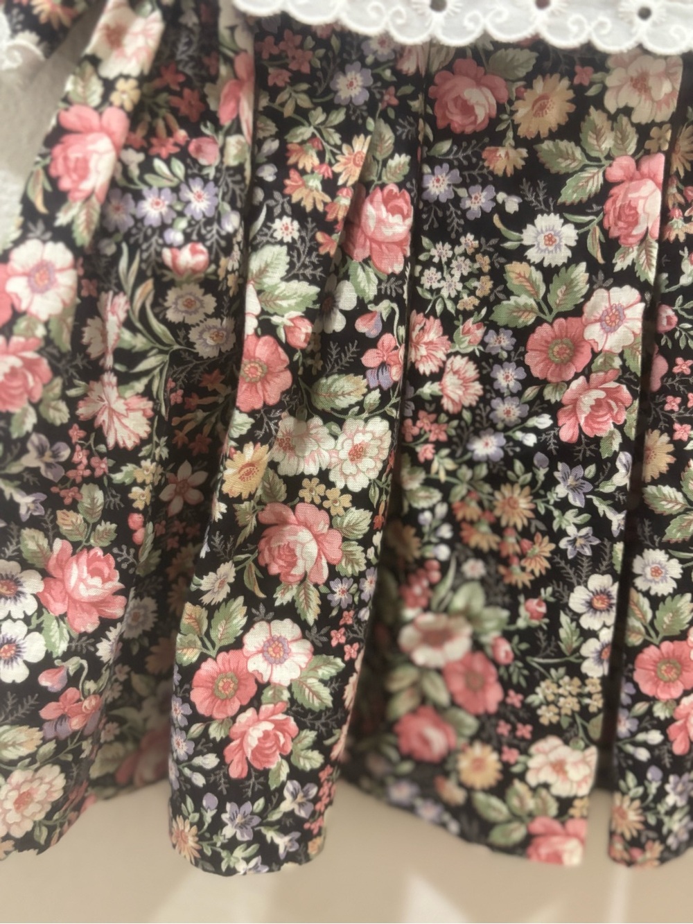 Handmade Vintage Floral Prairie Dress Cottagecore Peter Pan Collar 12-18 month - Picture 4 of 7